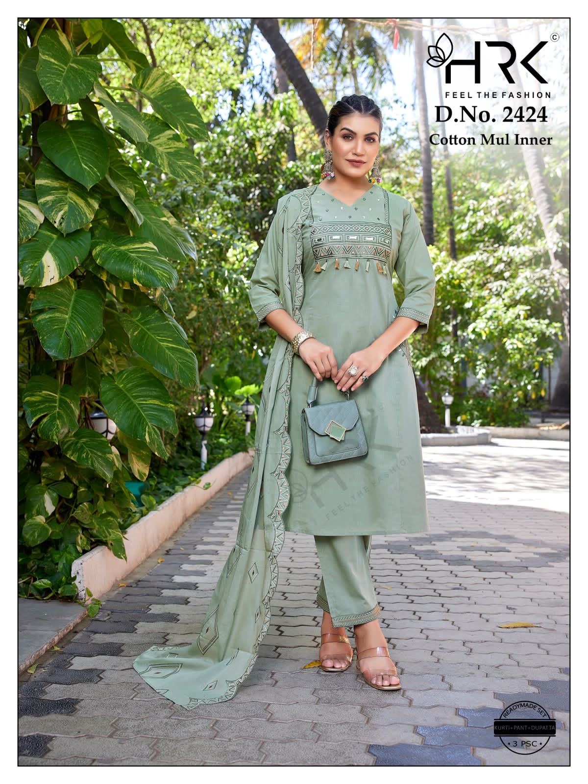 Design 2424 Hrk Readymade Cotton Pant Suits Exporter Gujarat