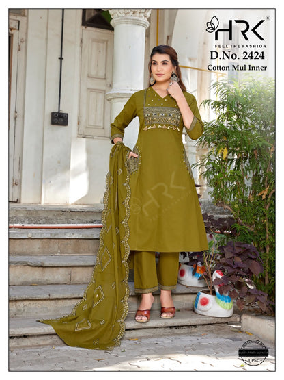 Design 2424 Hrk Readymade Cotton Pant Suits Exporter Gujarat