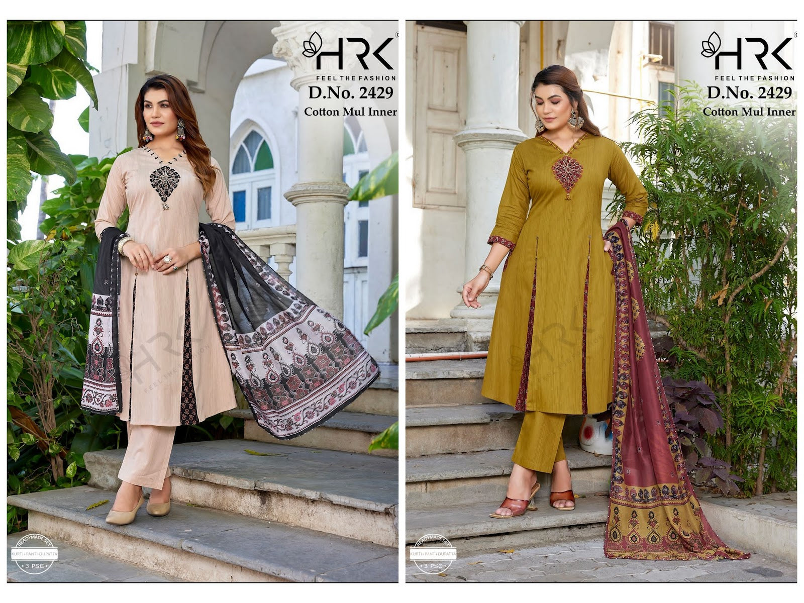 Design 2429 Hrk Readymade Cotton Pant Suits Supplier