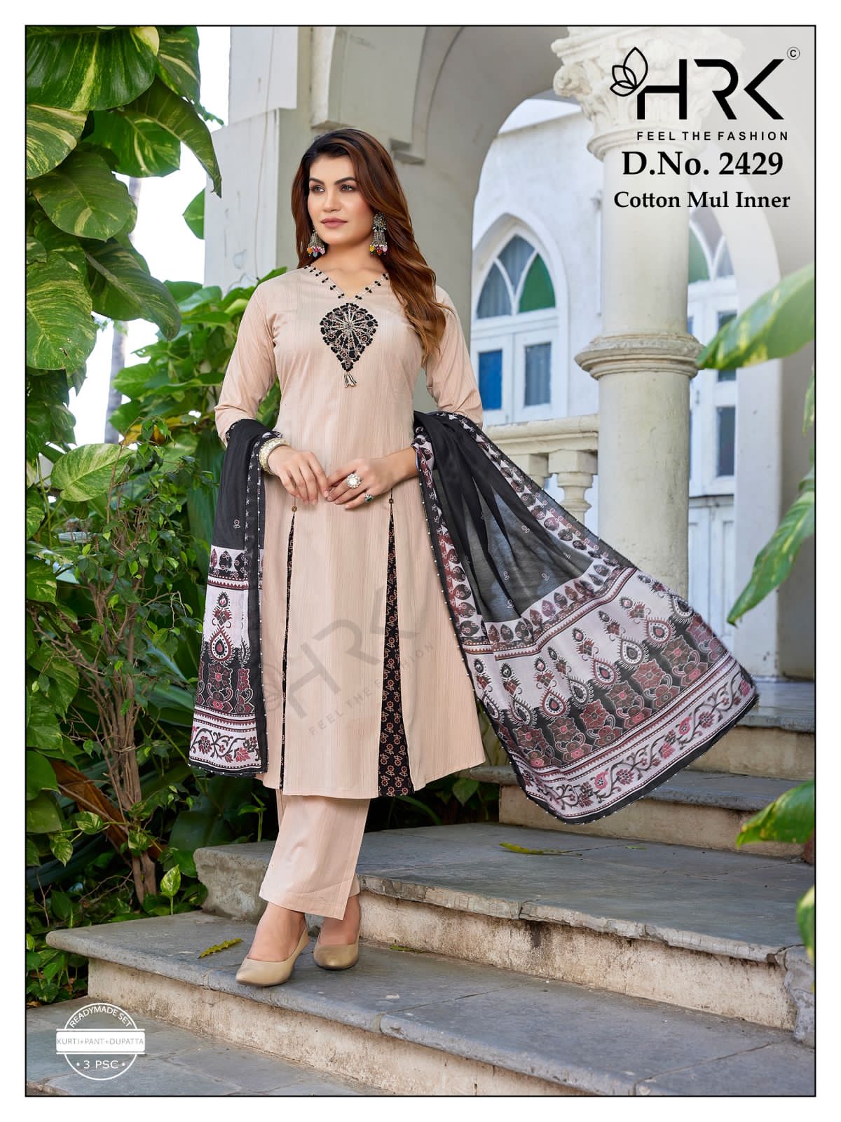Design 2429 Hrk Readymade Cotton Pant Suits Supplier