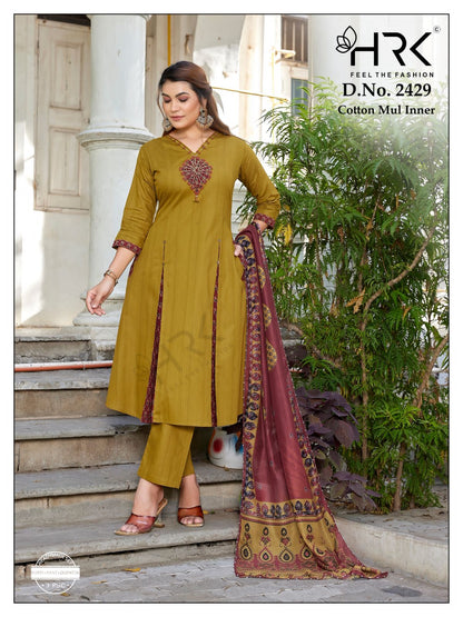 Design 2429 Hrk Readymade Cotton Pant Suits Supplier