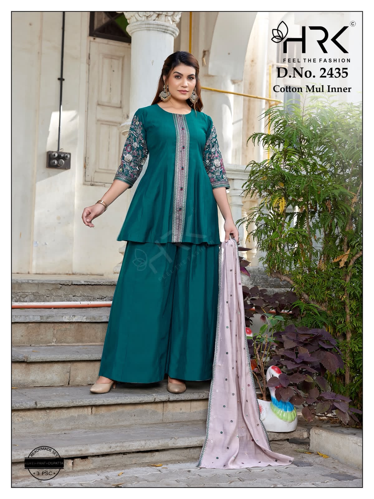 Design 2435 Hrk Roman Silk Readymade Plazzo Style Suits Supplier India