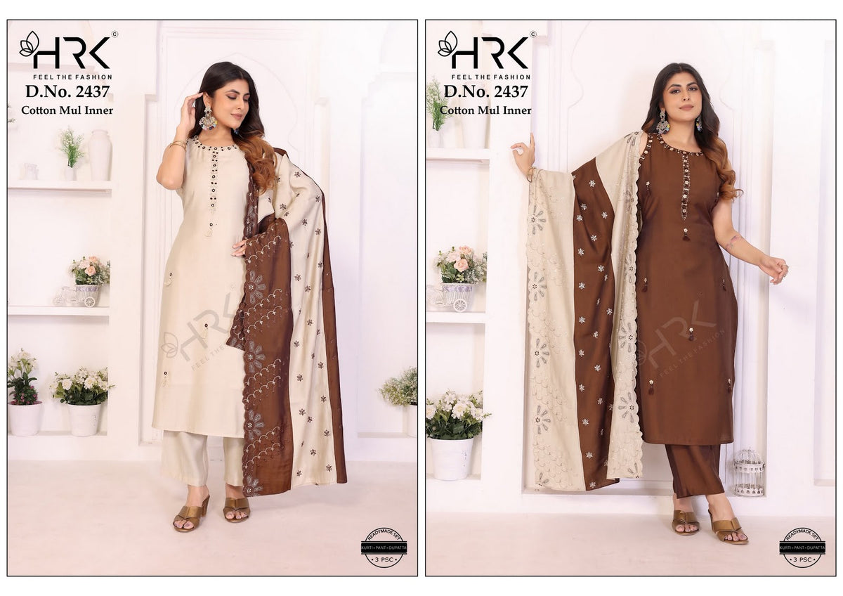 Design 2437 Hrk Pv Twill Readymade Pant Style Suits Manufacturer India