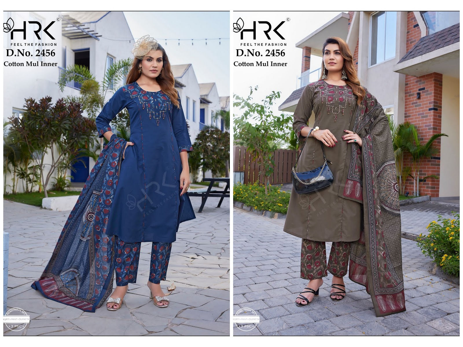 Design 2456 Hrk Readymade Cotton Pant Suits Exporter India