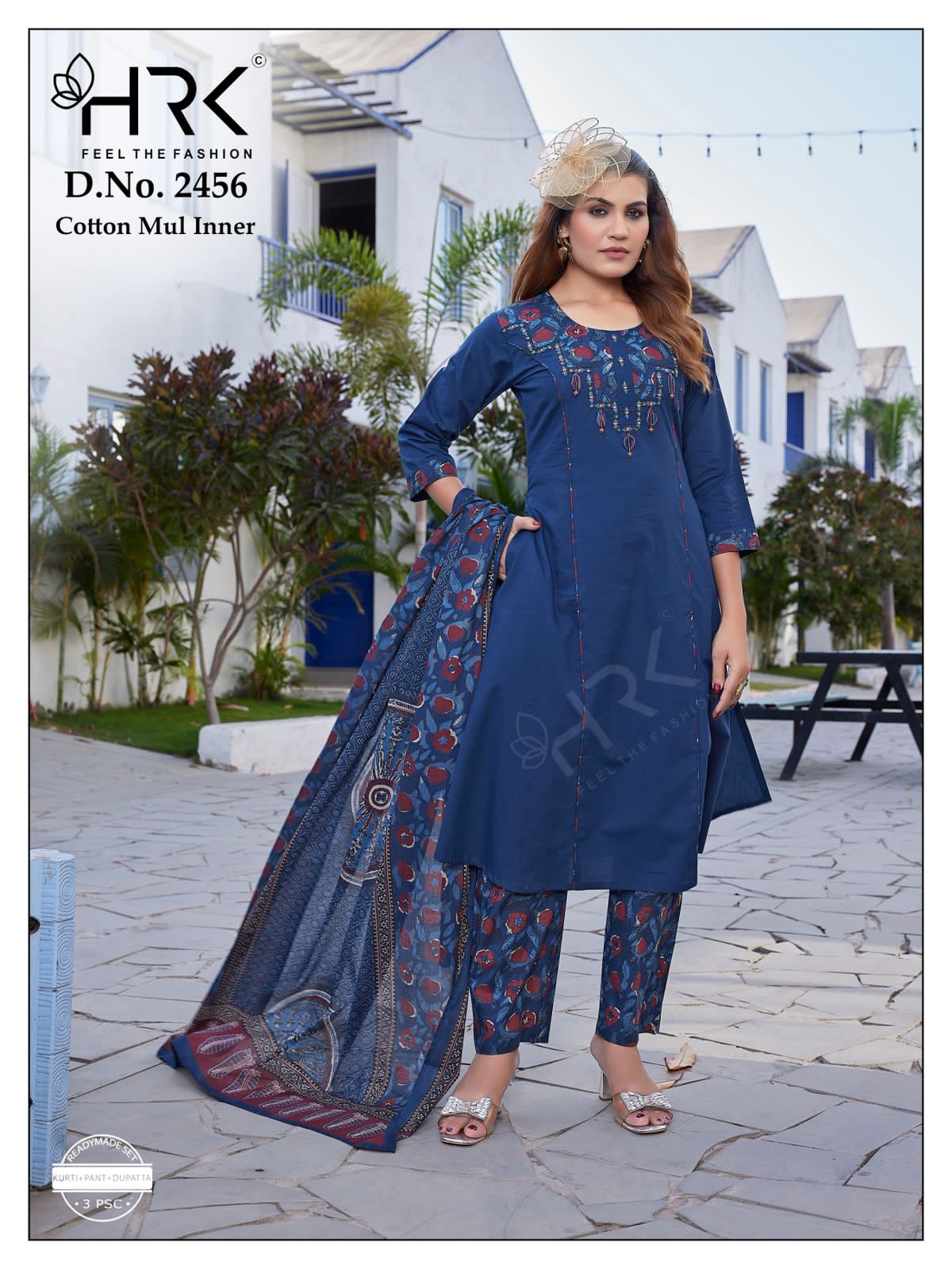Design 2456 Hrk Readymade Cotton Pant Suits Exporter India