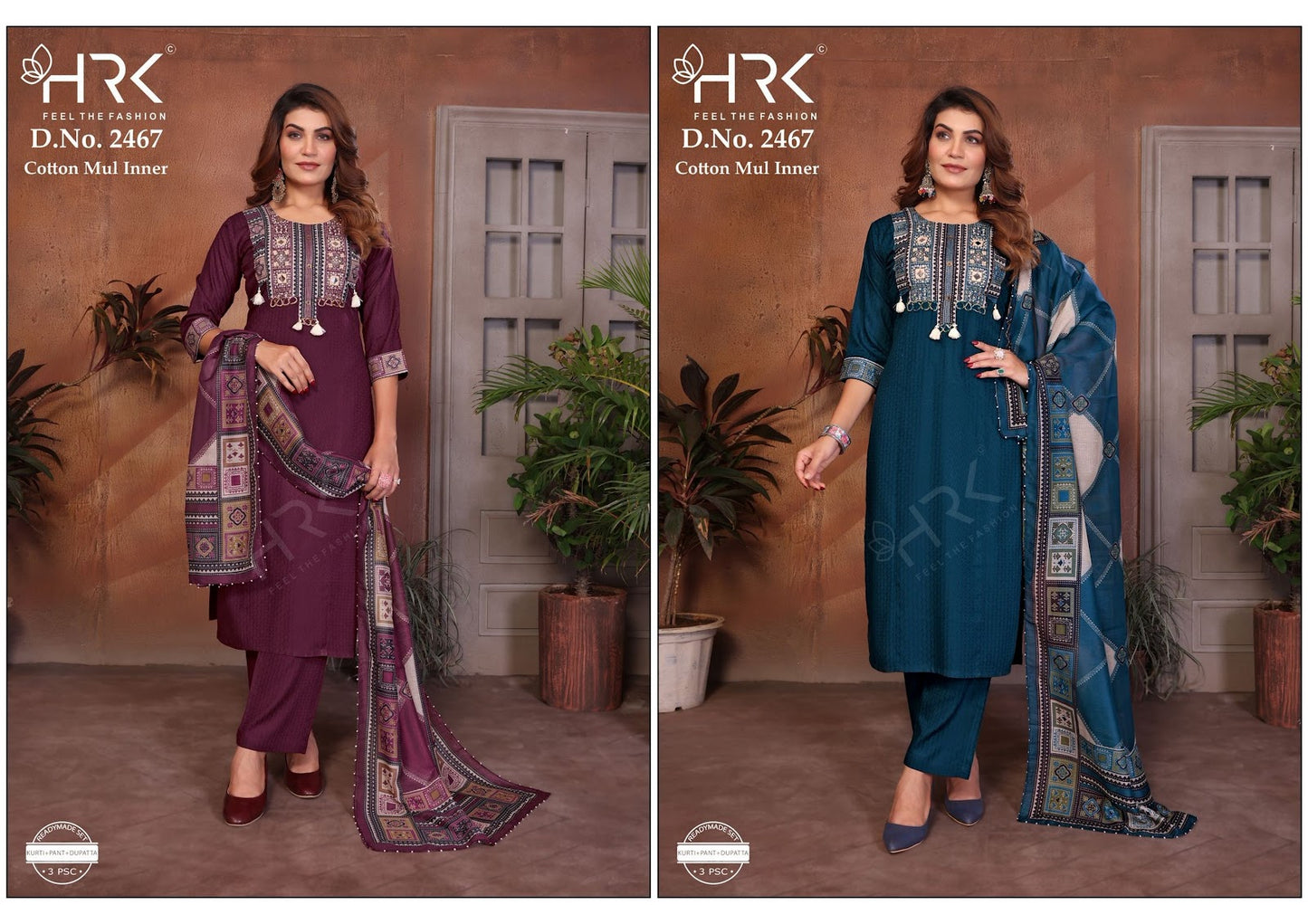 Design 2467 Hrk Dobby Readymade Pant Style Suits Wholesale Price