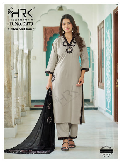 Design 2470 Patch Work Hrk Sui Slub Readymade Pant Style Suits Wholesaler India