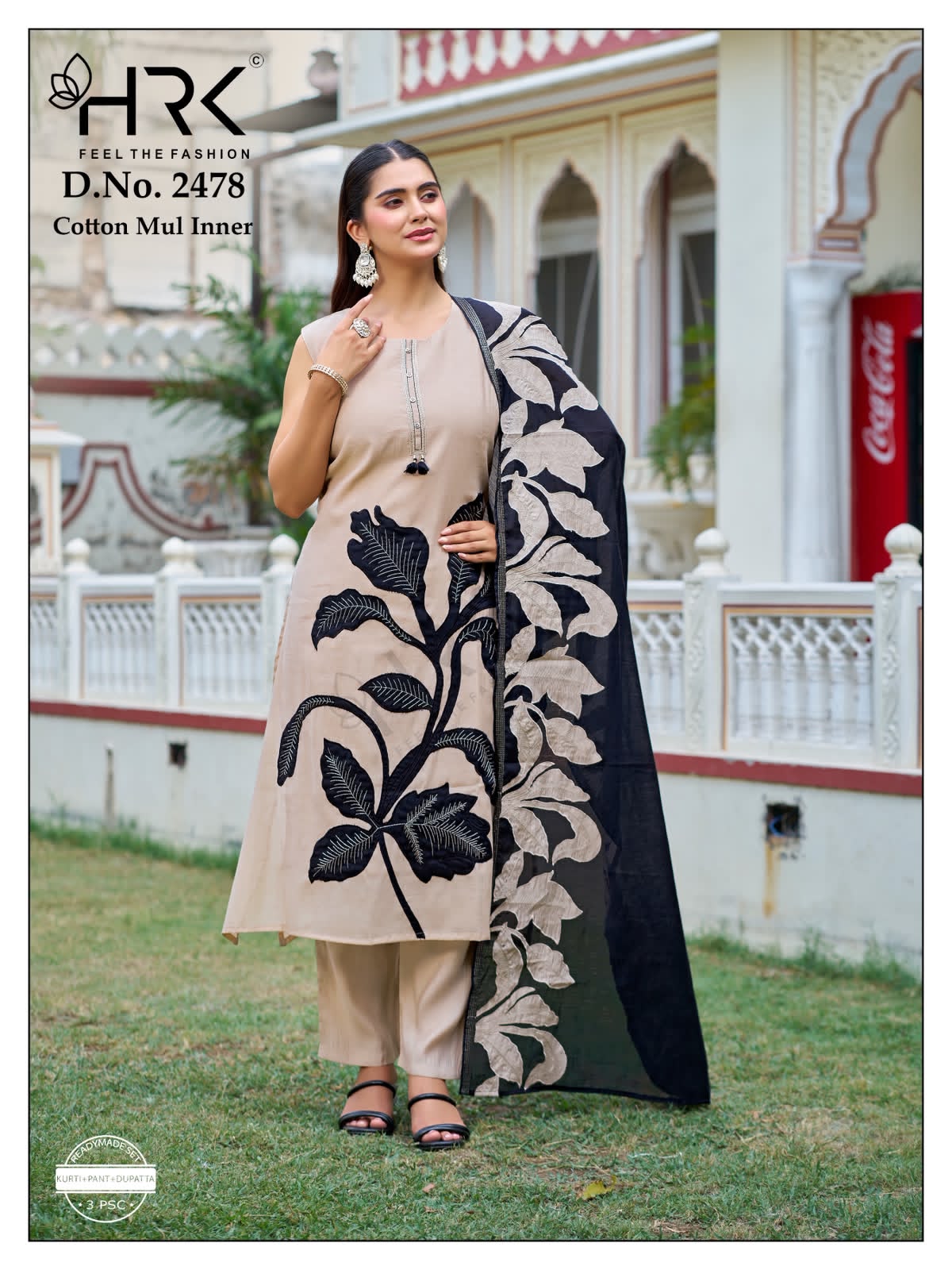 Design 2478 Hrk Mul Chanderi Readymade Pant Style Suits Wholesaler