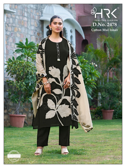 Design 2478 Hrk Mul Chanderi Readymade Pant Style Suits Wholesaler