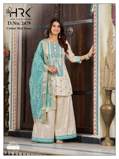 Design 2479 Hand Work Hrk Simmer Readymade Plazzo Style Suits Manufacturer Ahmedabad