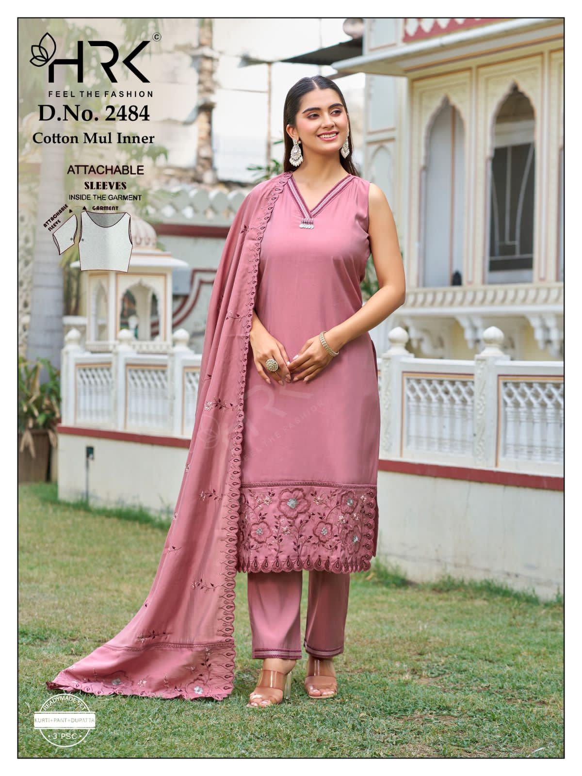 Design 2484 Hrk Two Tone Readymade Pant Style Suits Wholesaler