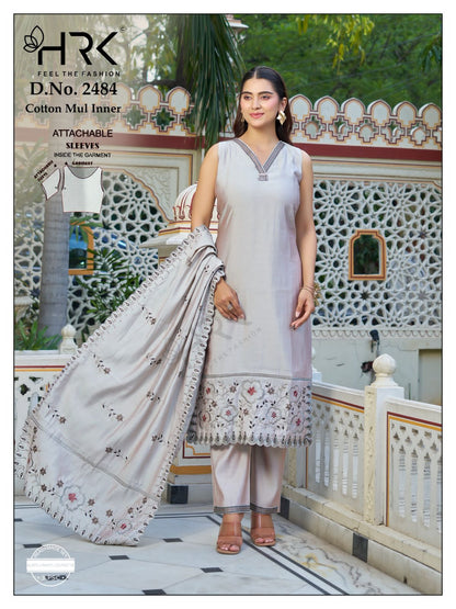 Design 2484 Hrk Two Tone Readymade Pant Style Suits Wholesaler