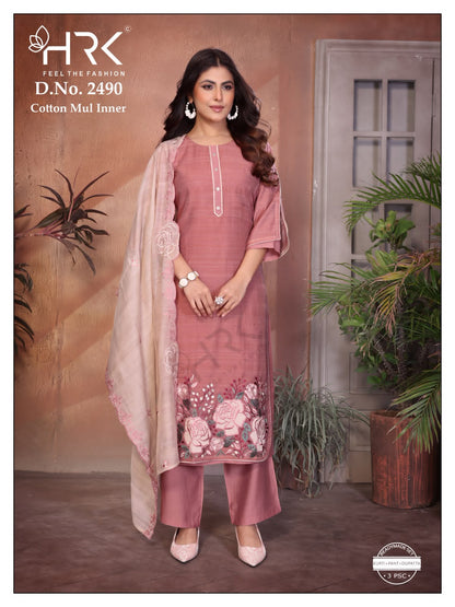 Design 2490 Hrk Slub Silk Readymade Pant Style Suits Exporter India