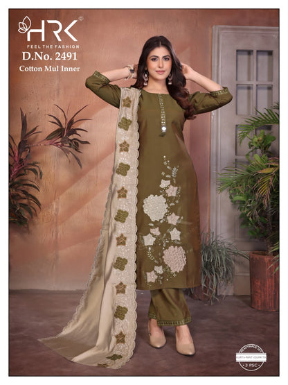 Design 2491 Hand Work Hrk Titan Silk Readymade Pant Style Suits Supplier Gujarat