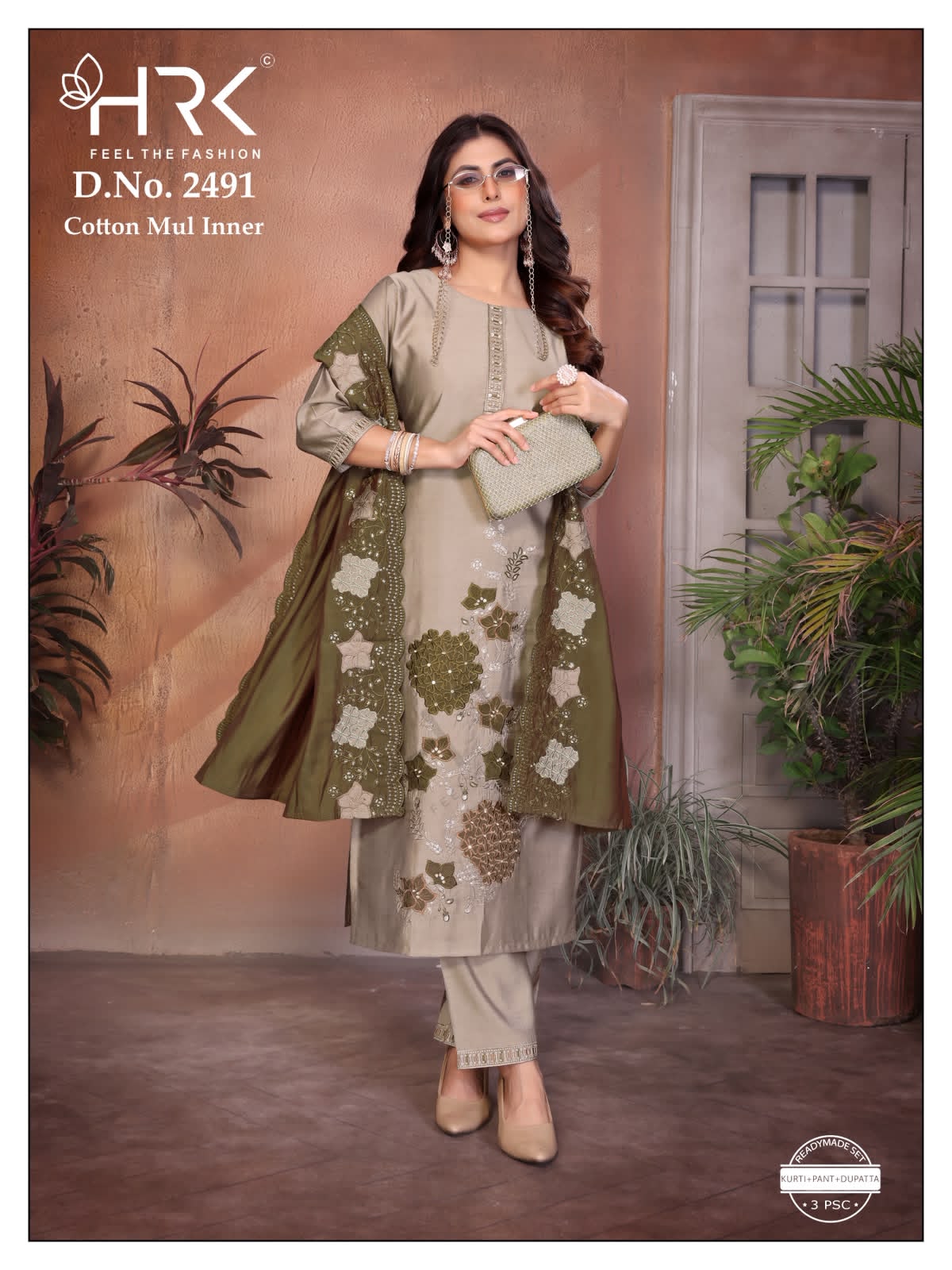 Design 2491 Hand Work Hrk Titan Silk Readymade Pant Style Suits Supplier Gujarat