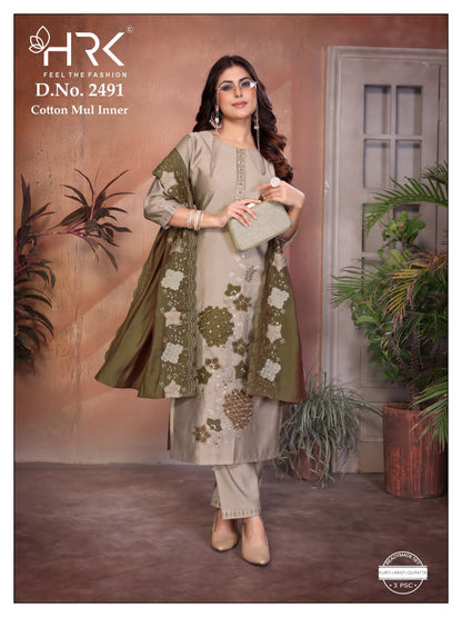 Design 2491 Hand Work Hrk Titan Silk Readymade Pant Style Suits Supplier Gujarat