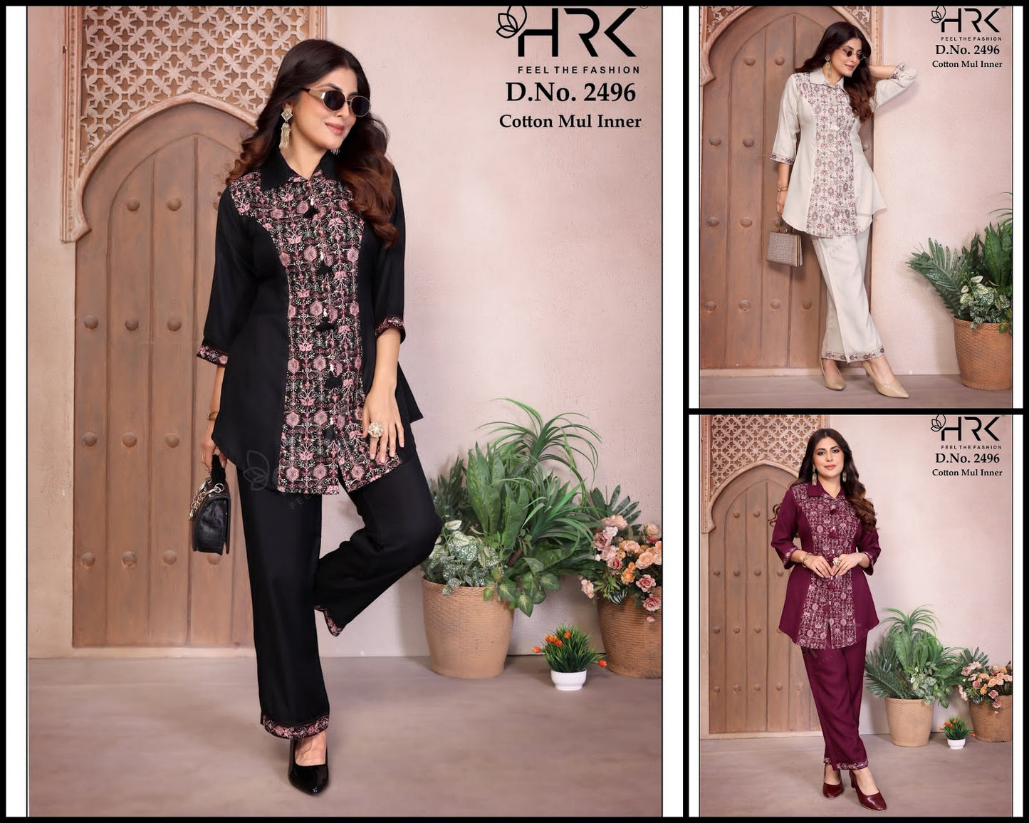 Design 2496 Embroidery Work Hrk Bsy Co Ord Set Exporter Ahmedabad