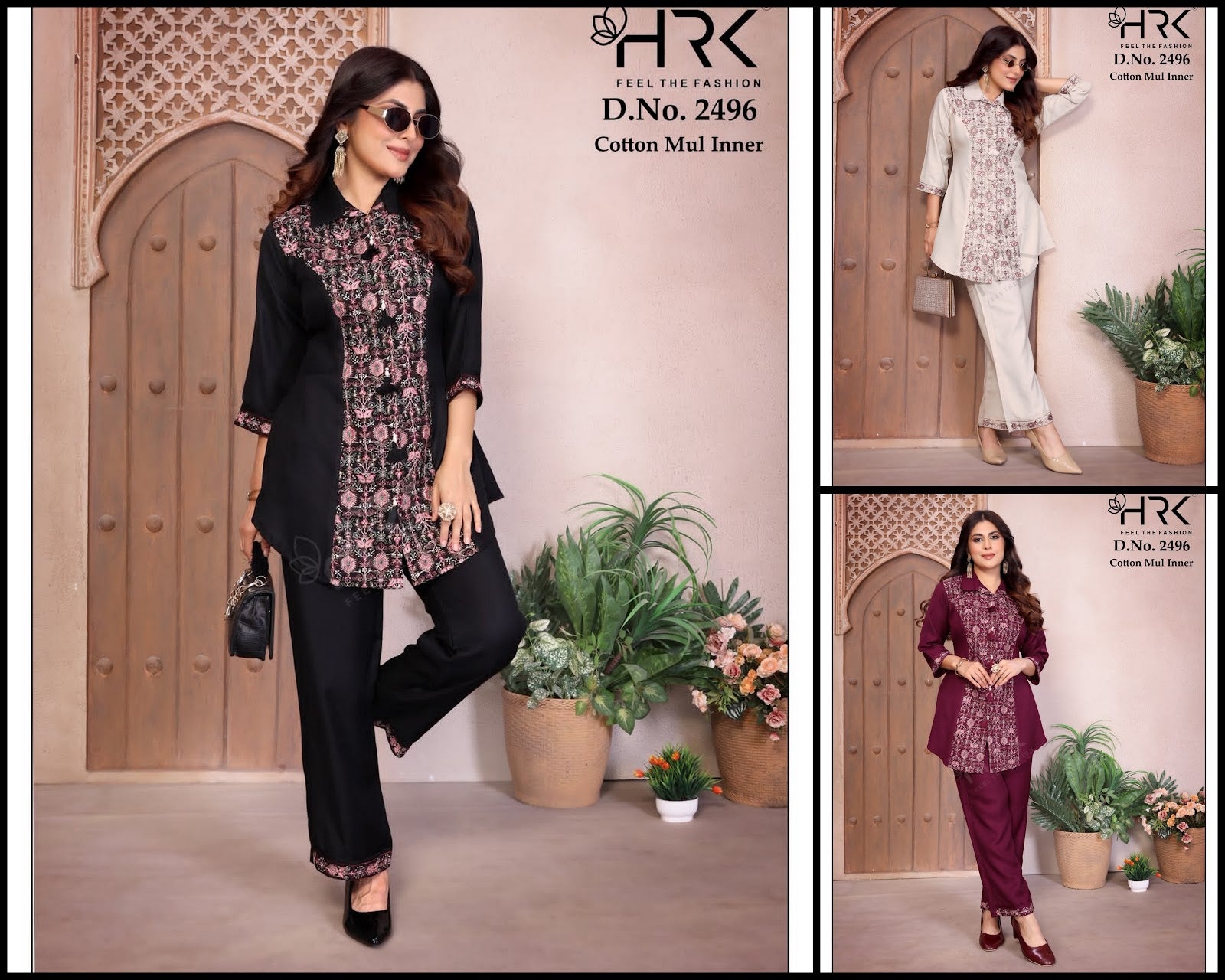 Design 2496 Embroidery Work Hrk Bsy Co Ord Set Exporter Ahmedabad