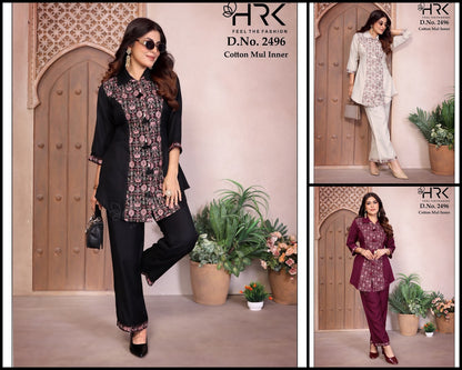 Design 2496 Embroidery Work Hrk Bsy Co Ord Set Exporter Ahmedabad