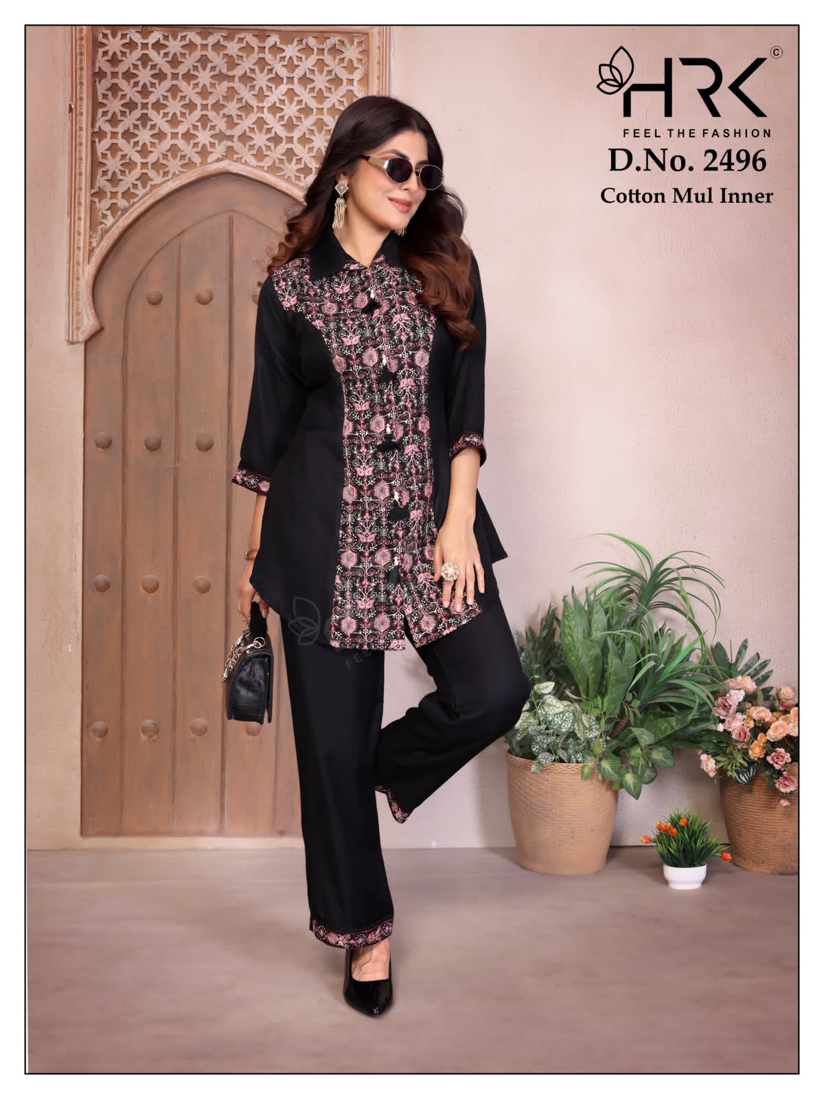 Design 2496 Embroidery Work Hrk Bsy Co Ord Set Exporter Ahmedabad