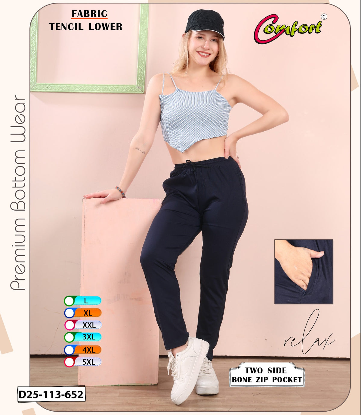 Design 25-113 Comfort Tencil Women Night Lower Wholesale Price