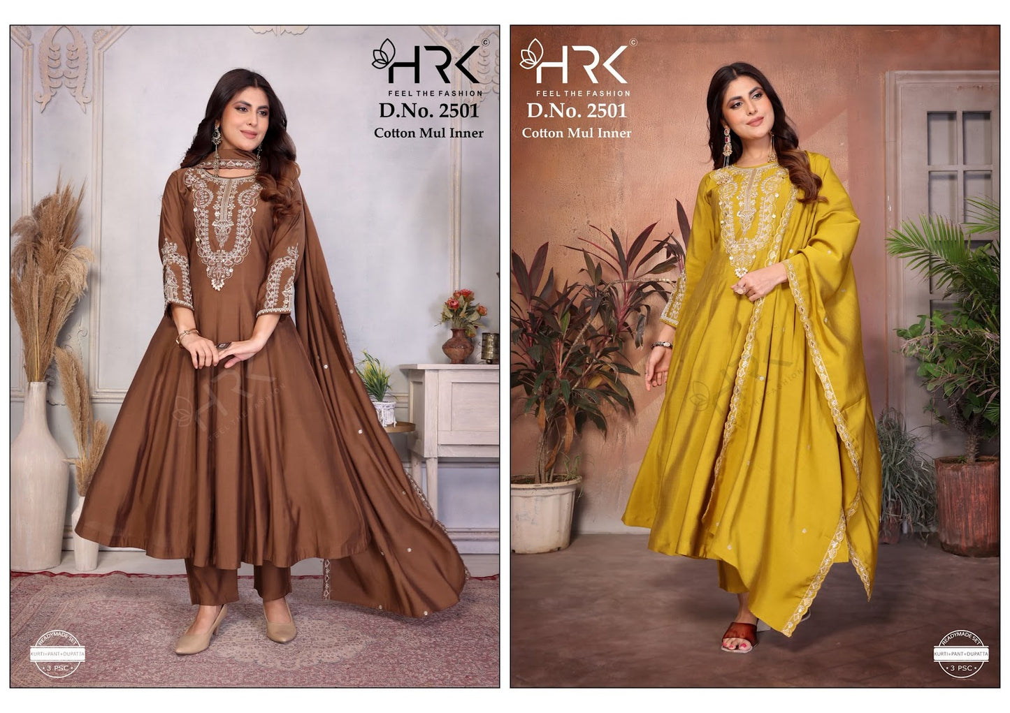 Design 2501 Hrk Bombay Silk Readymade Anarkali Suits Supplier India