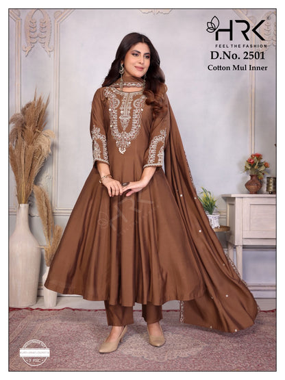 Design 2501 Hrk Bombay Silk Readymade Anarkali Suits Supplier India
