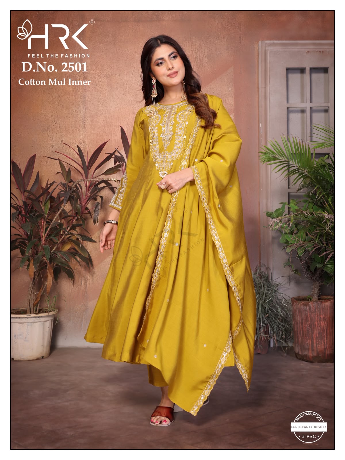 Design 2501 Hrk Bombay Silk Readymade Anarkali Suits Supplier India