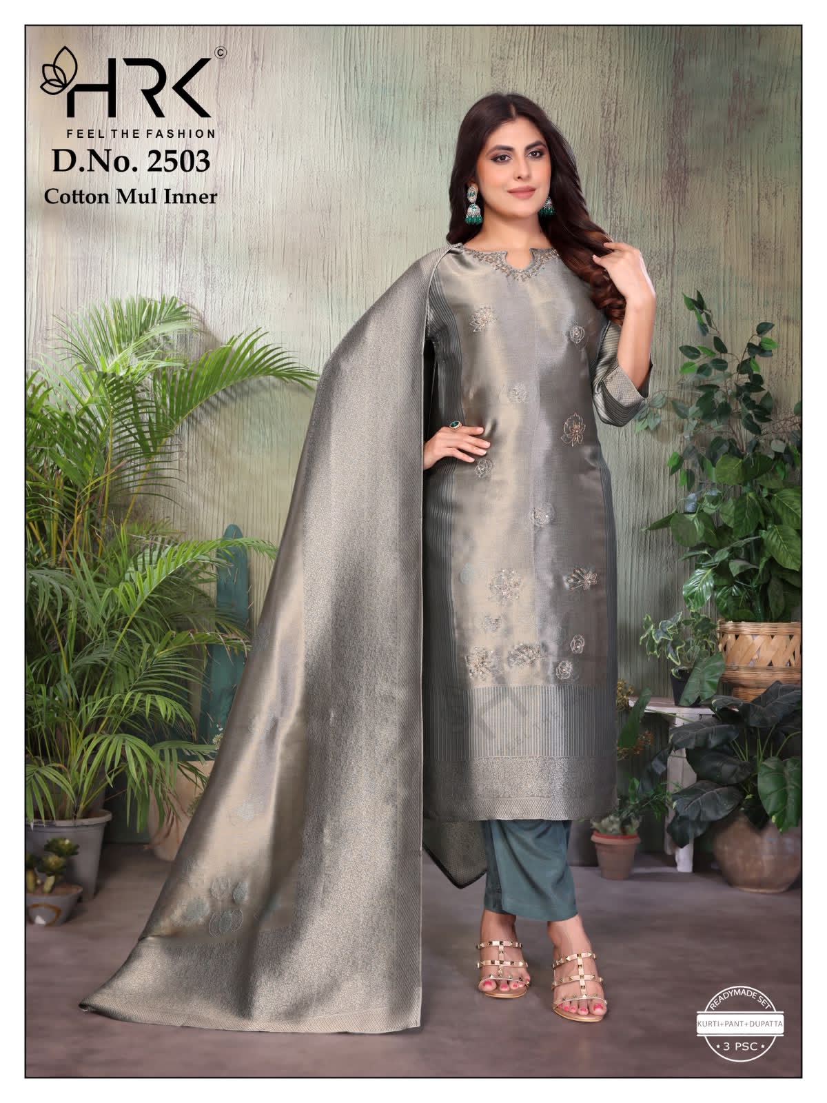 Design 2503 Hrk Giraffe Jacquard Readymade Pant Style Suits Exporter India