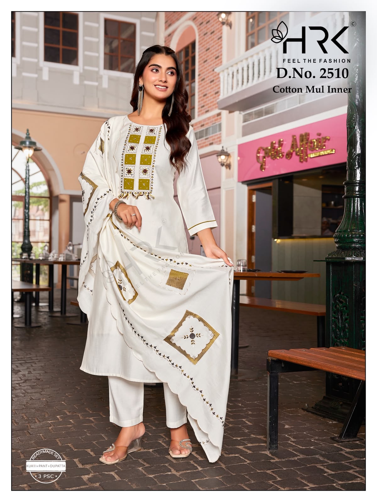Design 2510 Hrk Coral Readymade Pant Style Suits Supplier