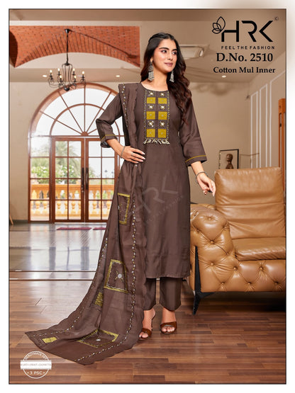 Design 2510 Hrk Coral Readymade Pant Style Suits Supplier