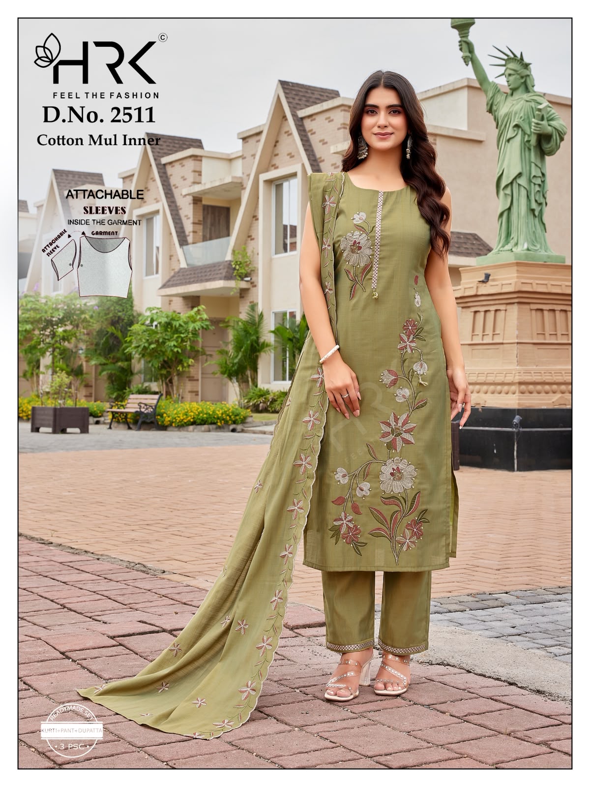 Design 2511 Hrk Slub Silk Readymade Pant Style Suits Supplier India