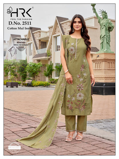 Design 2511 Hrk Slub Silk Readymade Pant Style Suits Supplier India