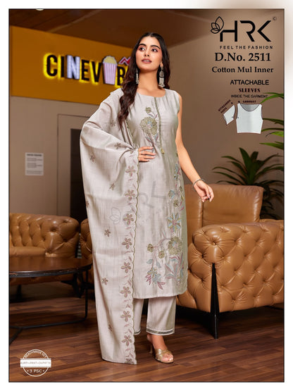 Design 2511 Hrk Slub Silk Readymade Pant Style Suits Supplier India