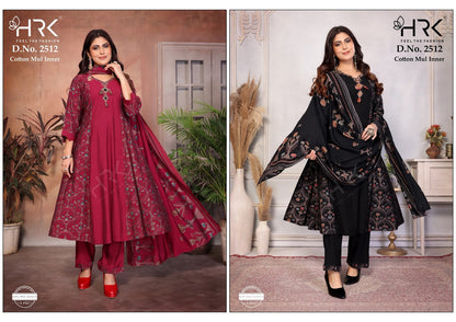Design 2512 Foil Print Hrk Soft Modal Readymade Anarkali Suits Manufacturer India