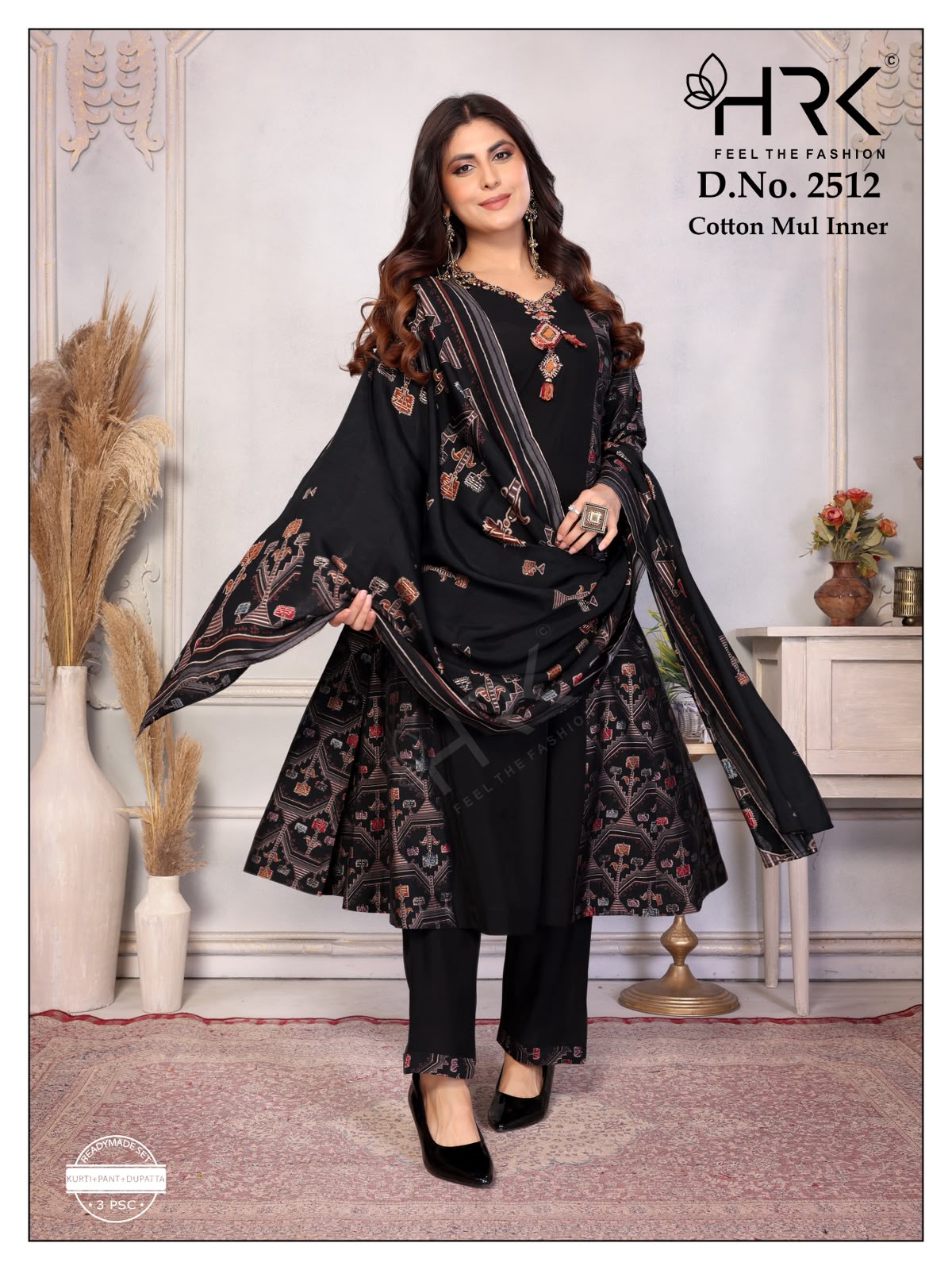 Design 2512 Foil Print Hrk Soft Modal Readymade Anarkali Suits Manufacturer India