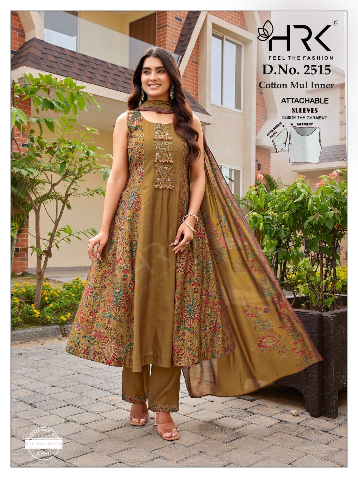 Design 2515 Hand Work Hrk Soft Modal Readymade Anarkali Suits Manufacturer Ahmedabad