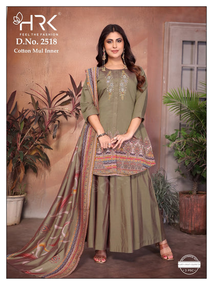 Design 2518 Hrk Soft Modal Readymade Plazzo Style Suits Wholesale