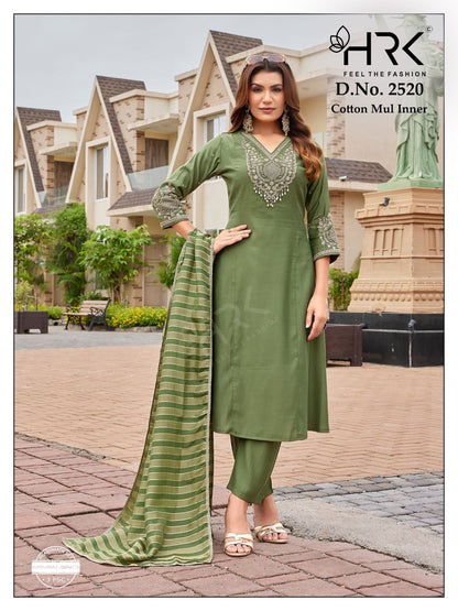 Design 2520 A-Line Style Hrk Pv Silk Readymade Pant Style Suits Supplier Ahmedabad