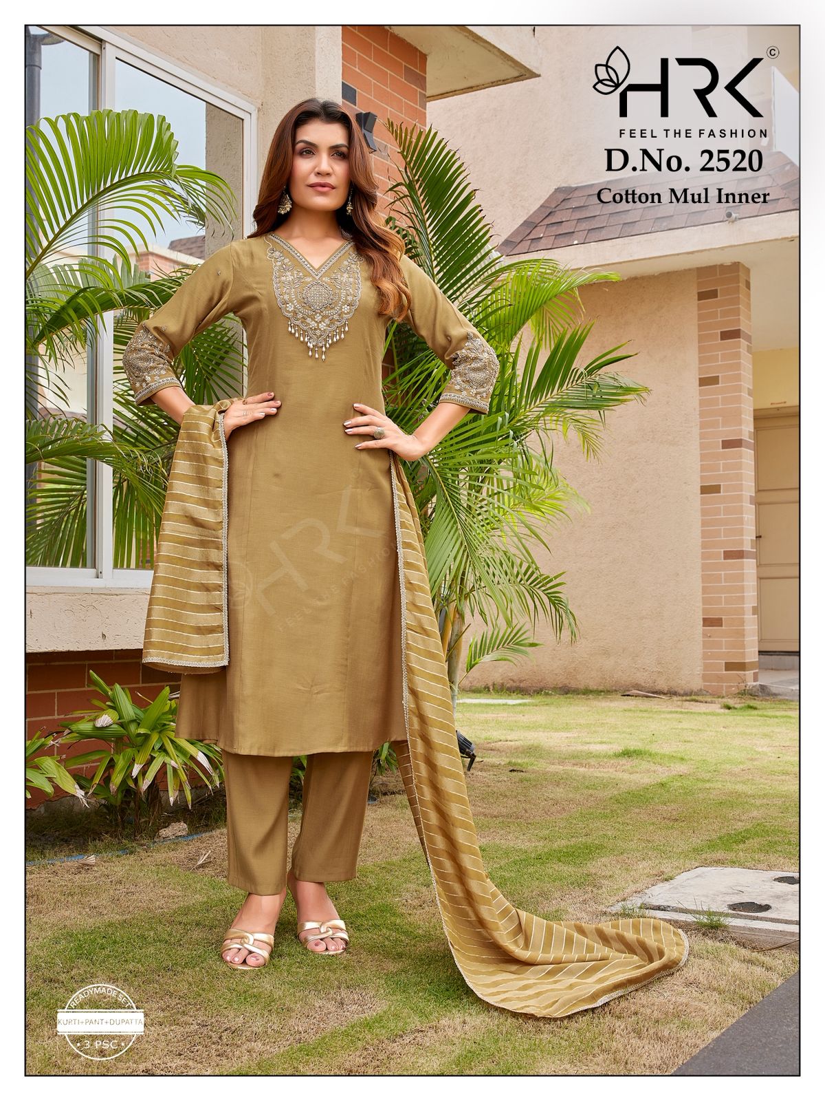 Design 2520 A-Line Style Hrk Pv Silk Readymade Pant Style Suits Supplier Ahmedabad