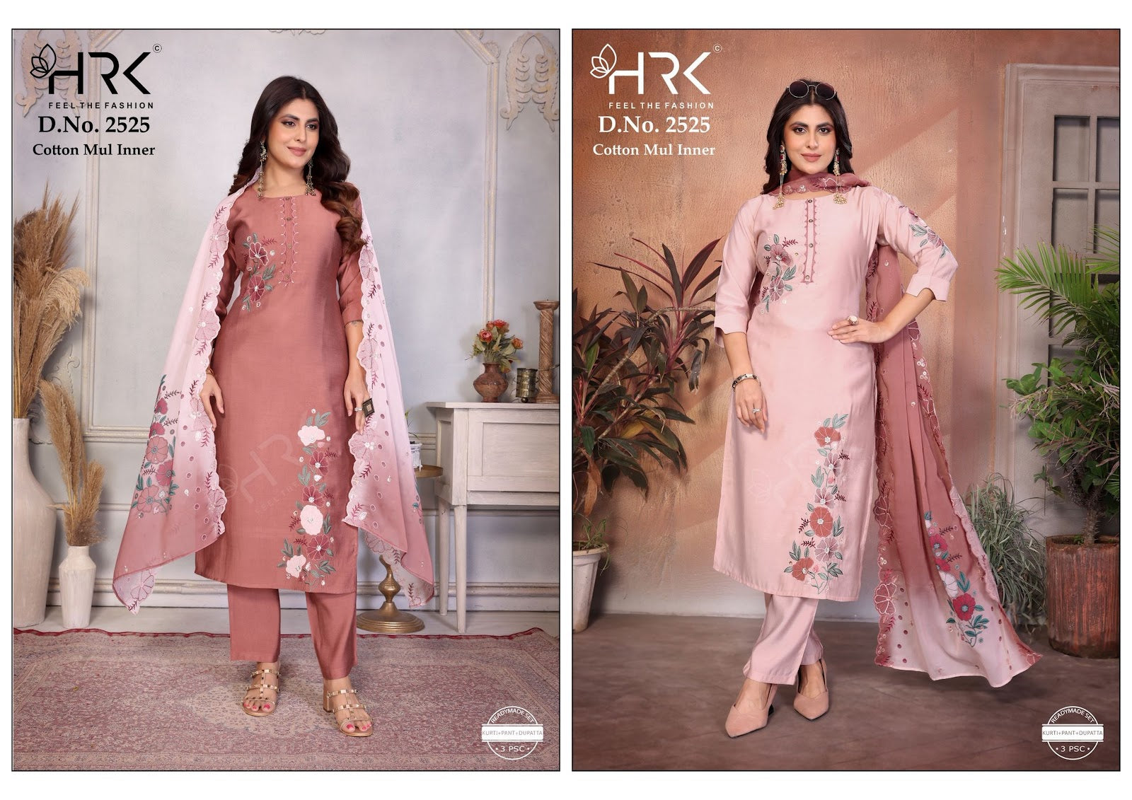 Design 2525 Patch Work Hrk Bombay Silk Readymade Pant Style Suits Exporter Ahmedabad