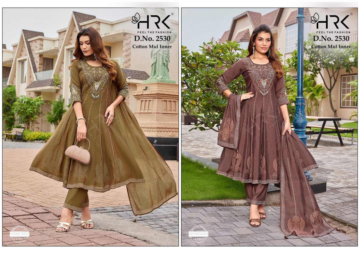 Design 2530 Hrk Two Tone Readymade Anarkali Suits Wholesaler India