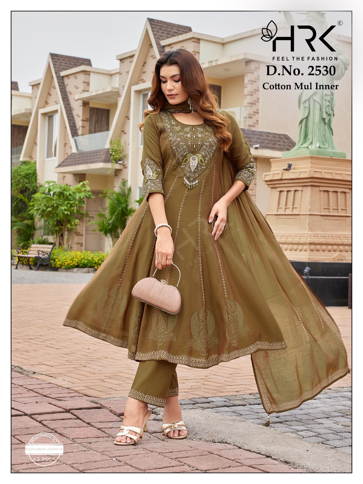 Design 2530 Hrk Two Tone Readymade Anarkali Suits Wholesaler India