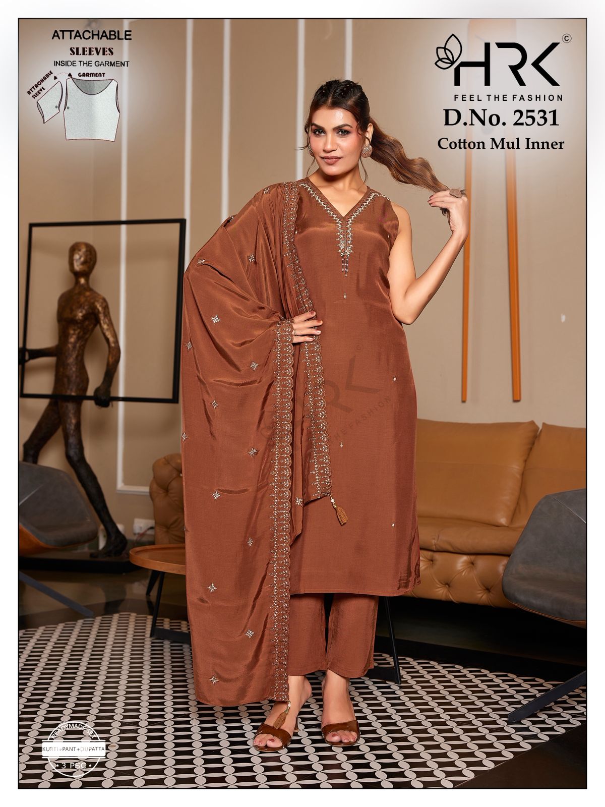 Design 2531 Hrk Muslin Readymade Pant Style Suits Wholesaler Ahmedabad