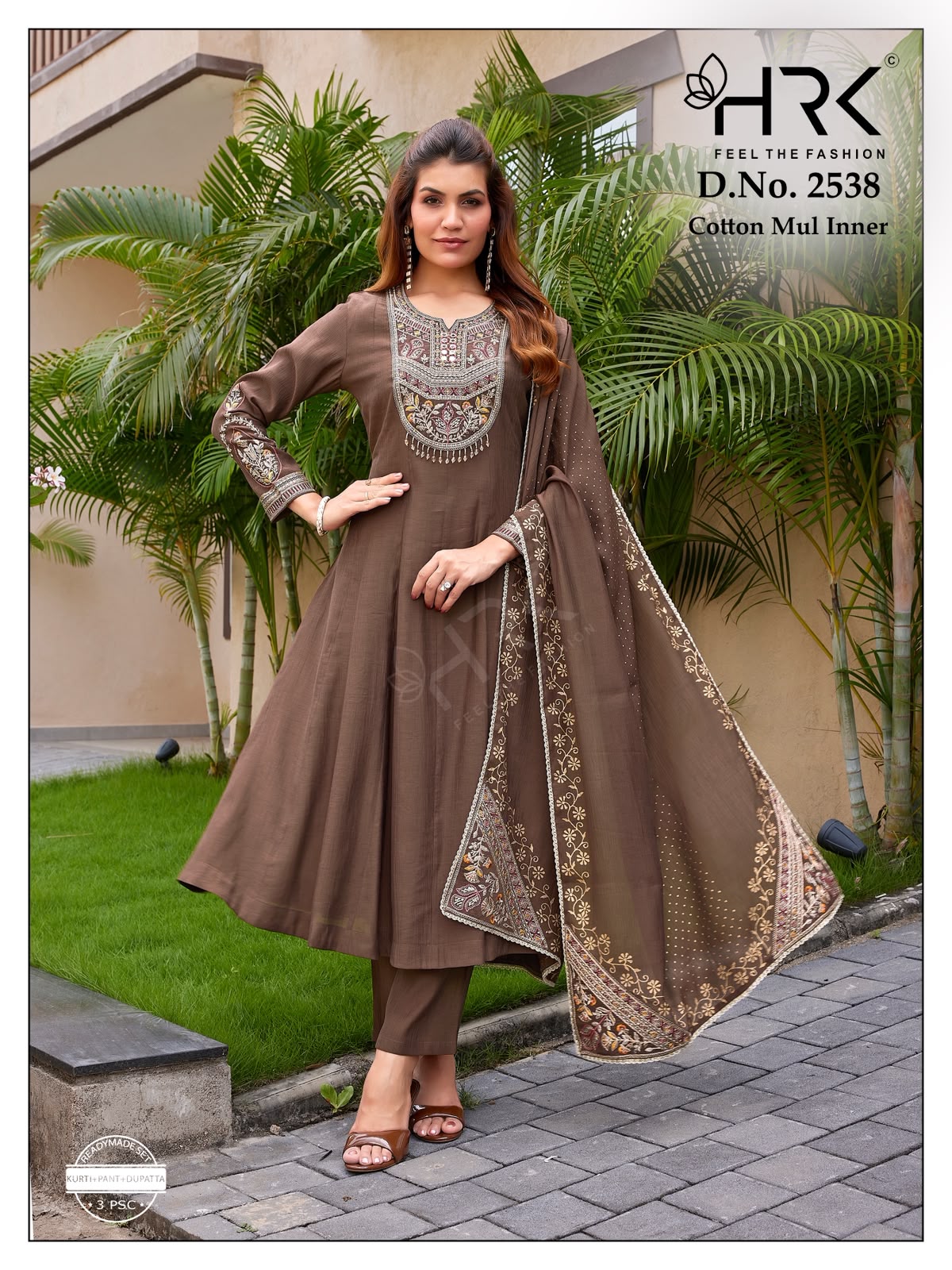 Design 2538 Hrk Wrinkle Readymade Anarkali Suits Wholesale