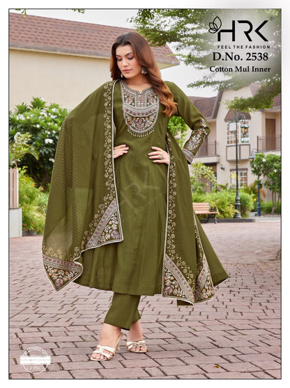Design 2538 Hrk Wrinkle Readymade Anarkali Suits Wholesale