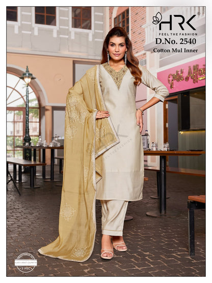 Design 2540 Hrk Silk Readymade Pant Style Suits Wholesale Price