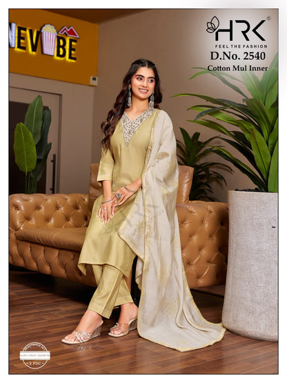 Design 2540 Hrk Silk Readymade Pant Style Suits Wholesale Price