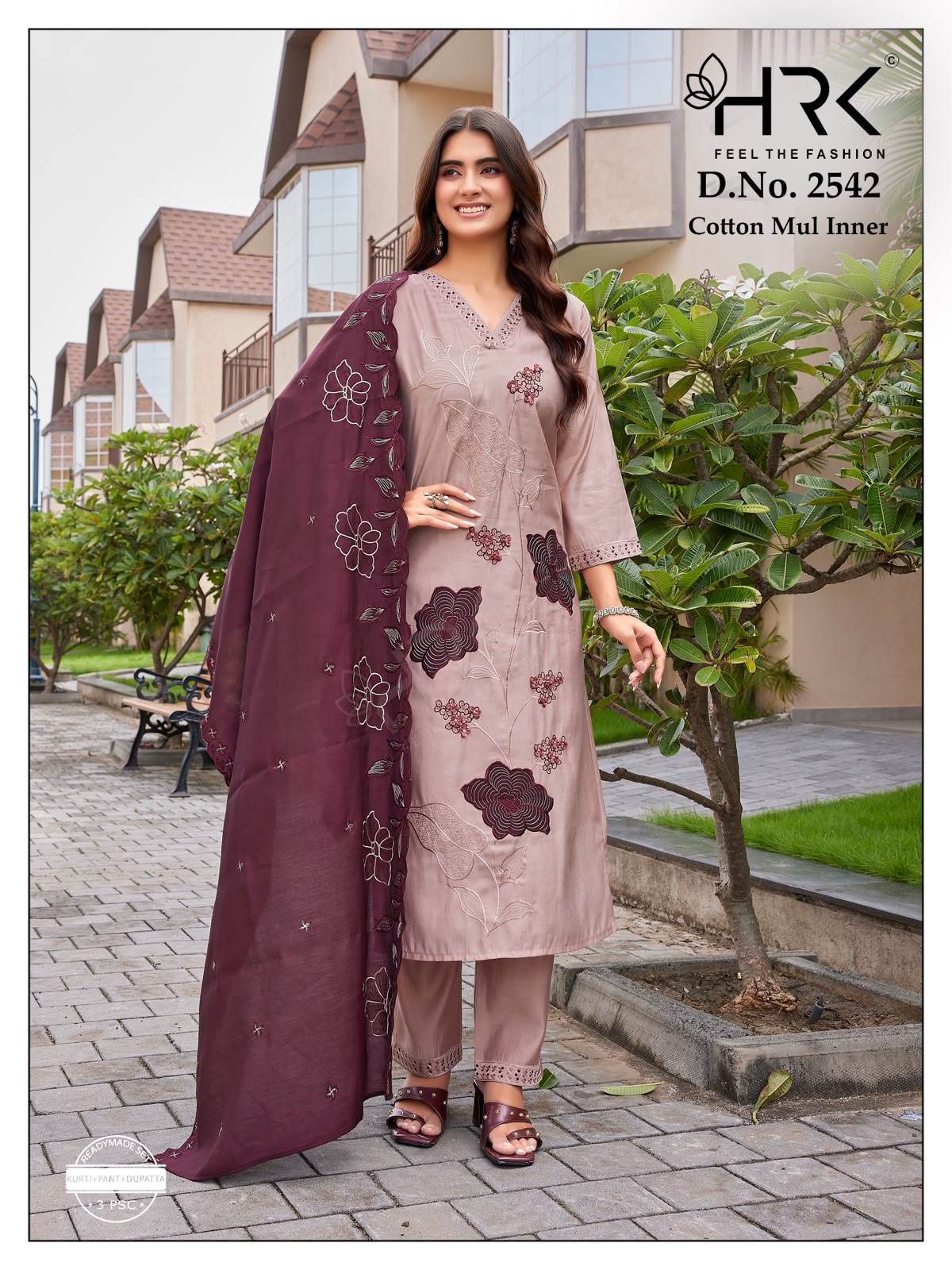 Design 2542 Hrk Roman Silk Readymade Pant Style Suits Wholesaler Gujarat