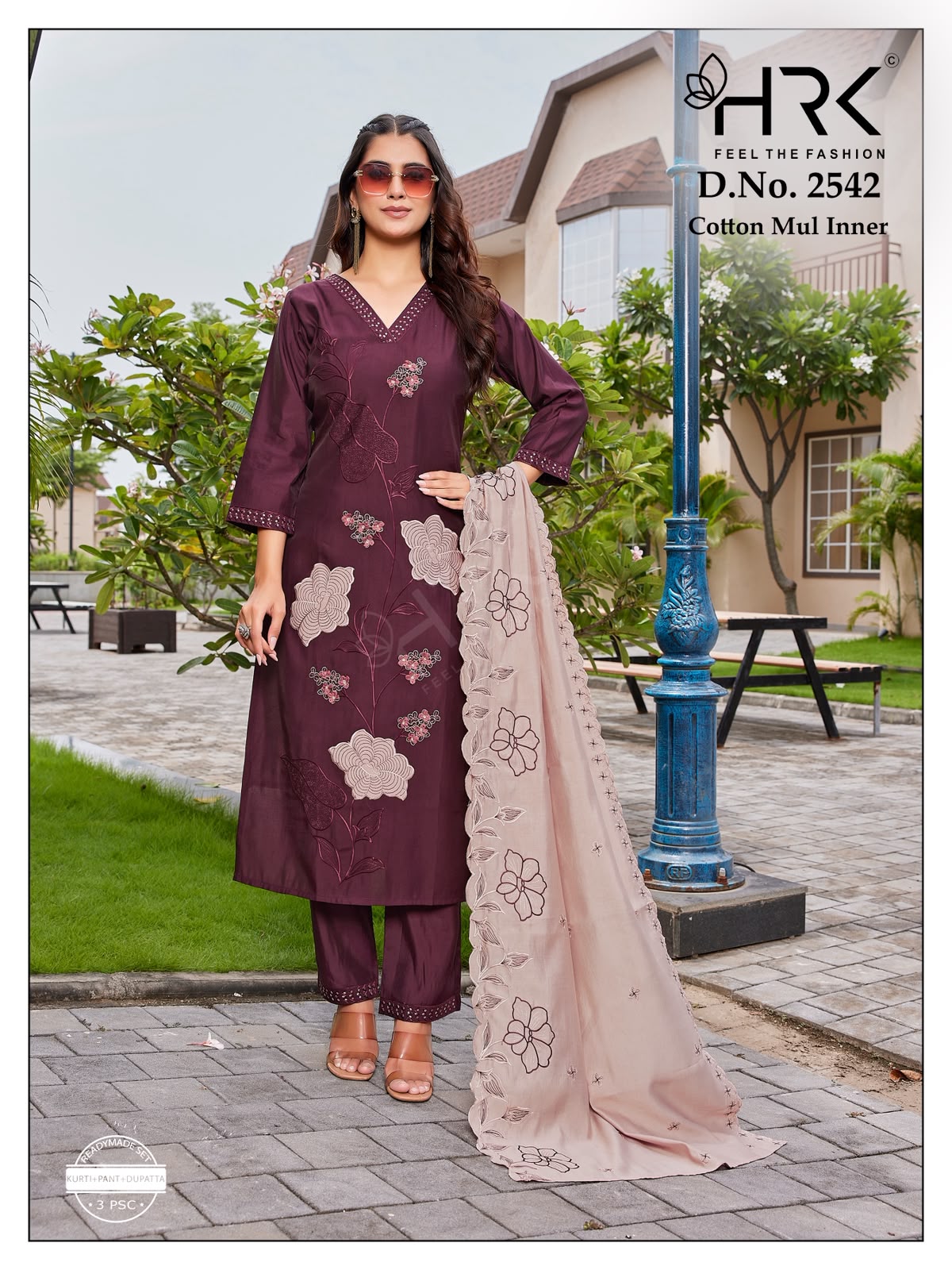 Design 2542 Hrk Roman Silk Readymade Pant Style Suits Wholesaler Gujarat